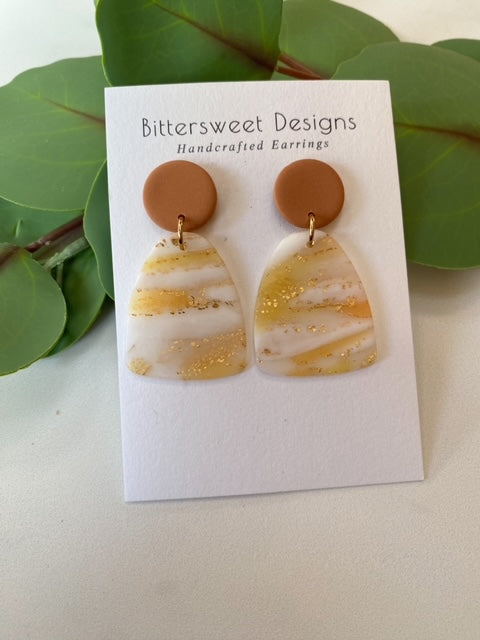 Neutral Translucent with Muted Rust Dangle
