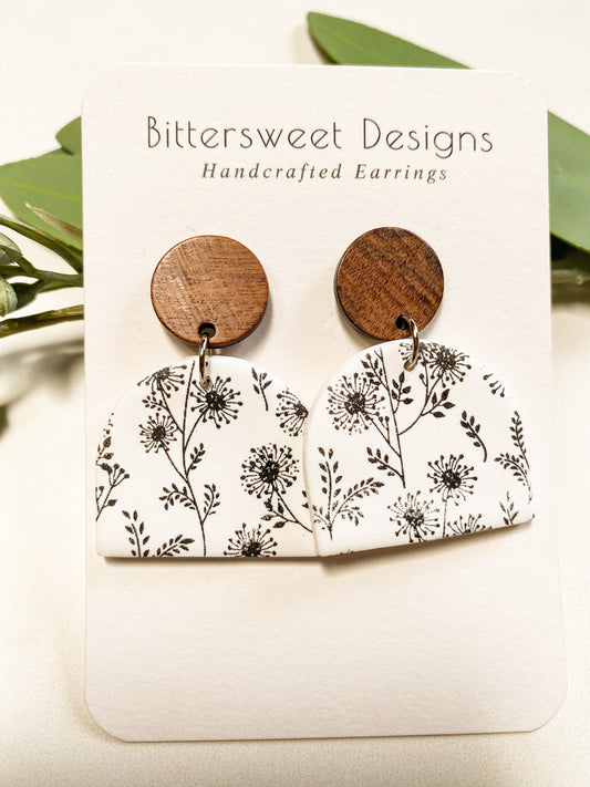 Ivory Dandelion Print Dangle