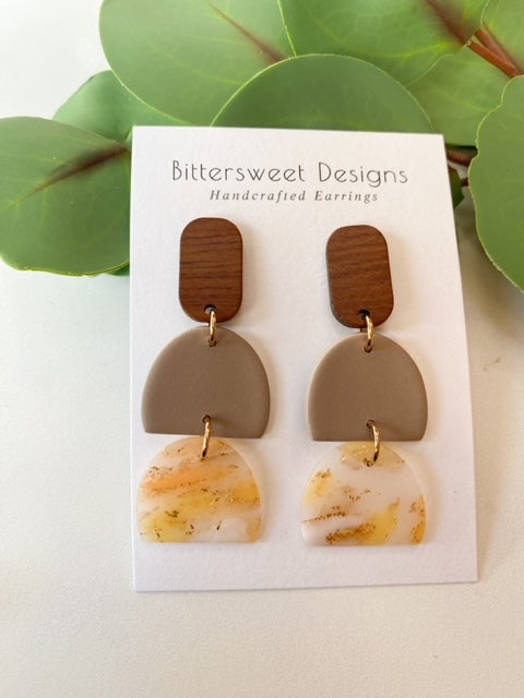 Neutral Two Tier Translucent/Grey Dangle