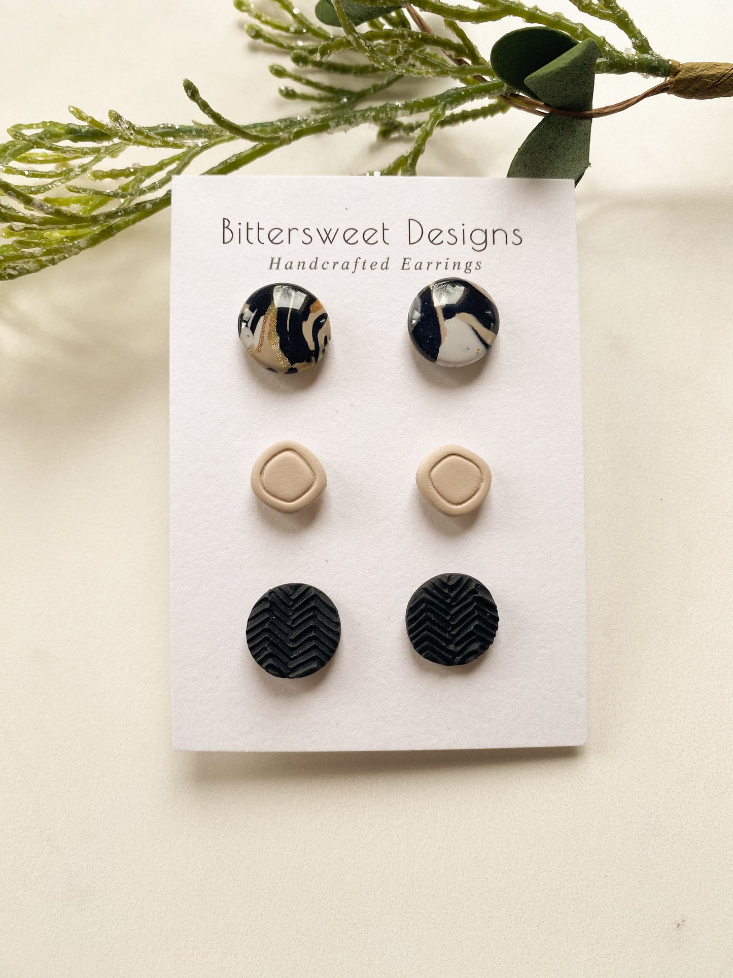 Black, Tan, and White Triple Stud pack